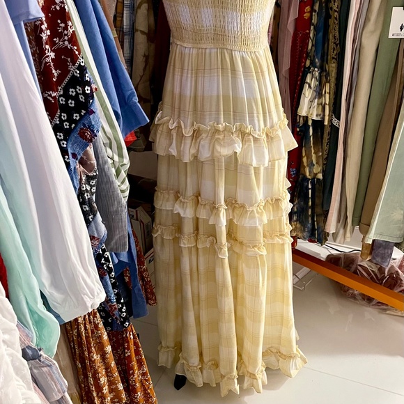 🌴 Storia Sunny Days" Beautiful Tiered Ruffled Smocked Bodice Lined Maxi Dress - Picture 16 of 16